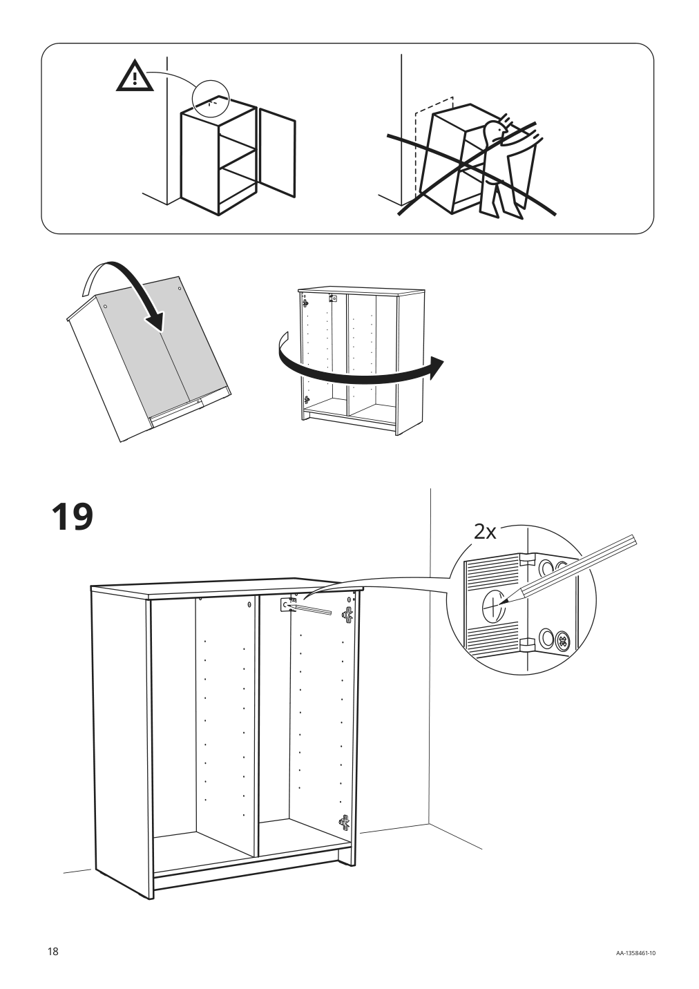 Assembly instructions for IKEA Brimnes cabinet with doors glass white | Page 18 - IKEA BRIMNES TV storage combination/glass doors 595.727.47