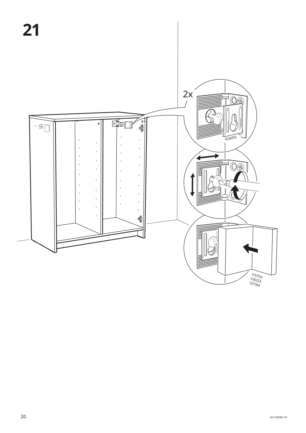 Assembly instructions for IKEA Brimnes cabinet with doors glass black | Page 20 - IKEA BRIMNES cabinet with doors 003.006.64