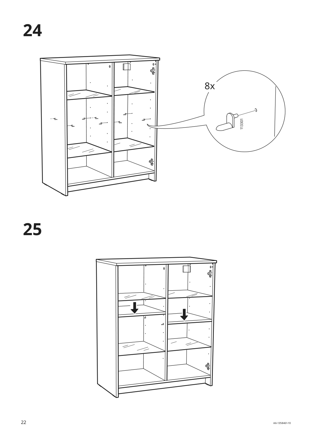 Assembly instructions for IKEA Brimnes cabinet with doors glass white | Page 22 - IKEA BRIMNES TV storage combination/glass doors 992.782.25