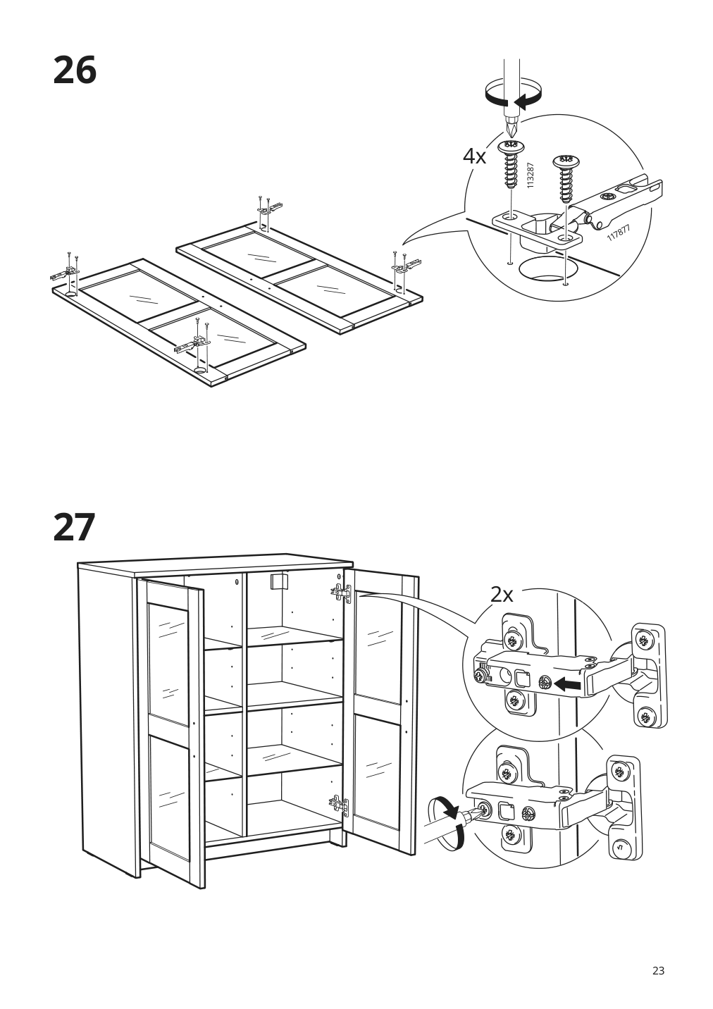 Assembly instructions for IKEA Brimnes cabinet with doors glass black | Page 23 - IKEA BRIMNES TV storage combination/glass doors 692.782.22