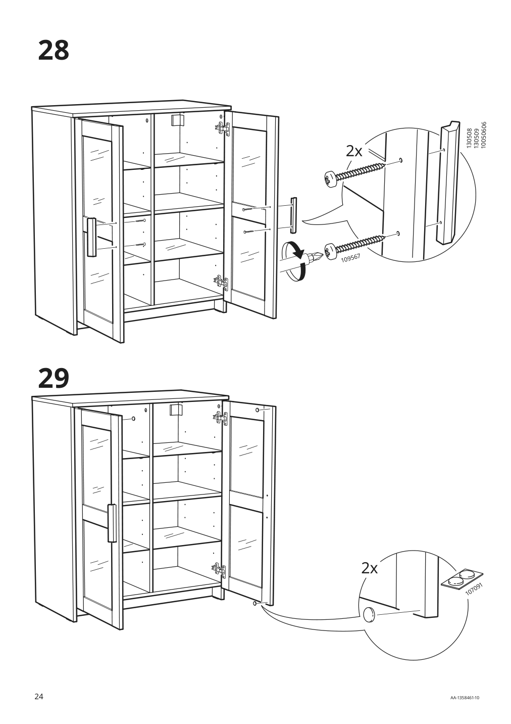 Assembly instructions for IKEA Brimnes cabinet with doors glass white | Page 24 - IKEA BRIMNES TV storage combination/glass doors 595.727.47