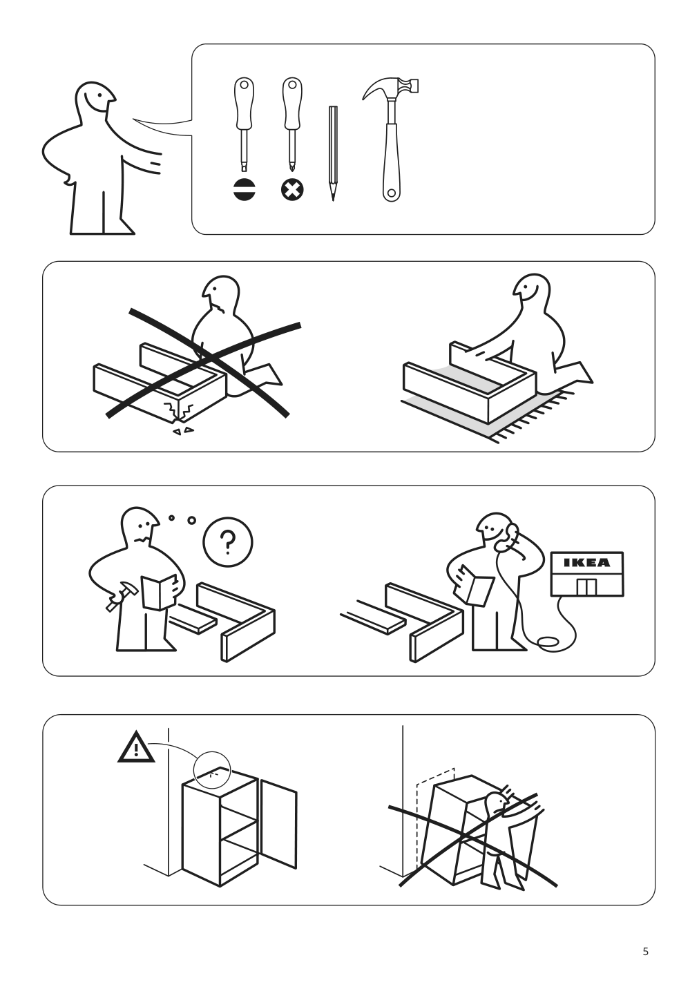 Assembly instructions for IKEA Brimnes cabinet with doors glass white | Page 5 - IKEA BRIMNES TV storage combination/glass doors 595.727.47