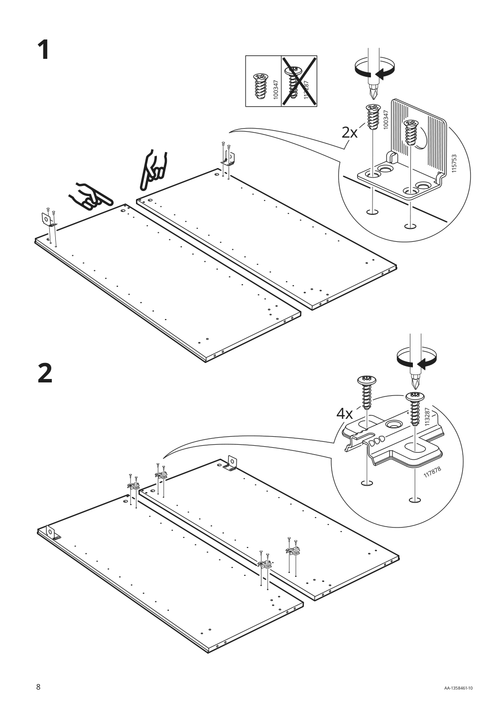 Assembly instructions for IKEA Brimnes cabinet with doors glass black | Page 8 - IKEA BRIMNES cabinet with doors 003.006.64