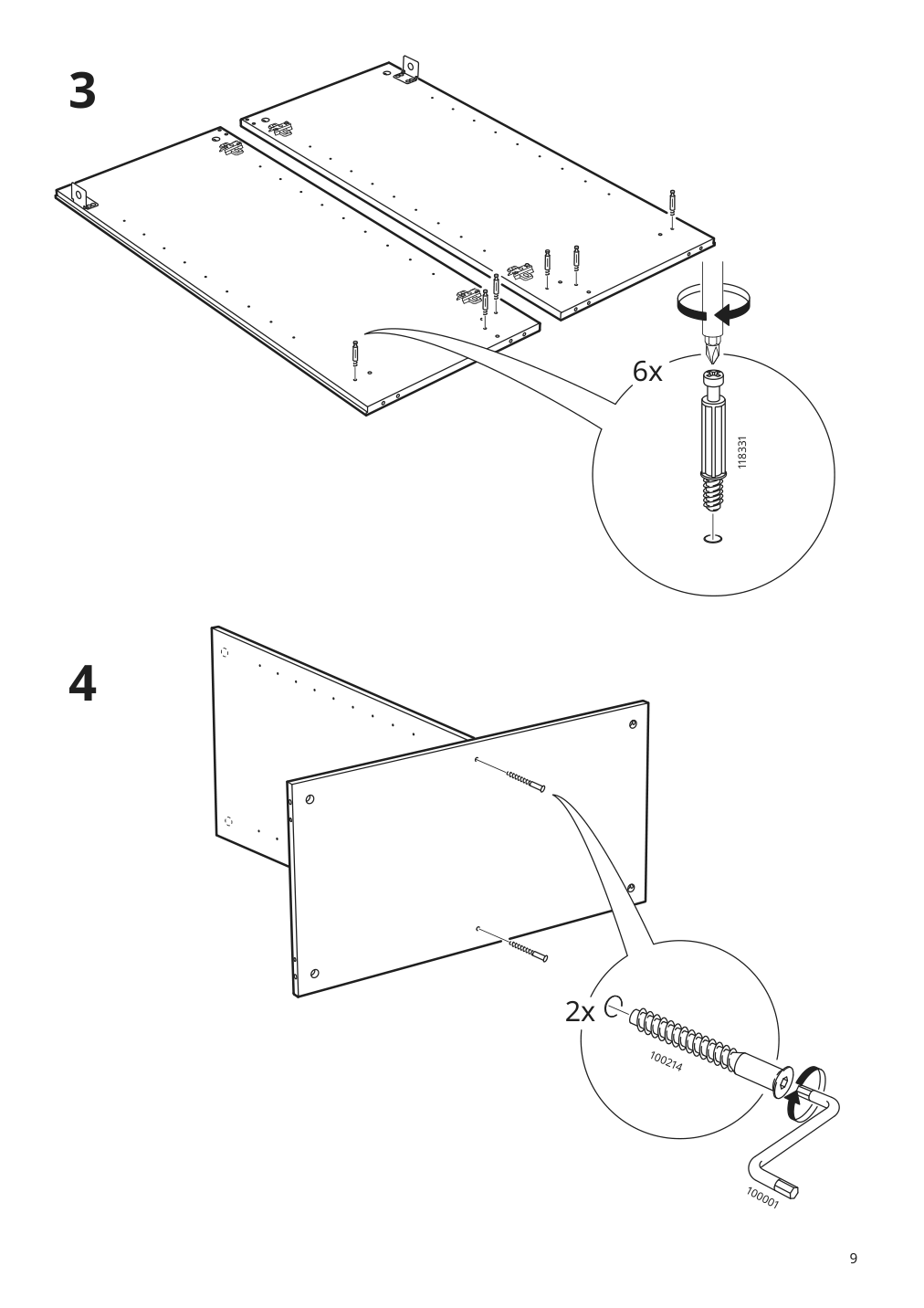 Assembly instructions for IKEA Brimnes cabinet with doors glass black | Page 9 - IKEA BRIMNES TV storage combination/glass doors 795.727.46