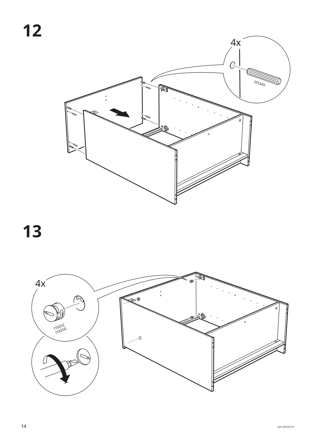 Assembly instructions for IKEA Brimnes cabinet with doors white | Page 14 - IKEA BRIMNES TV storage combination 895.727.41