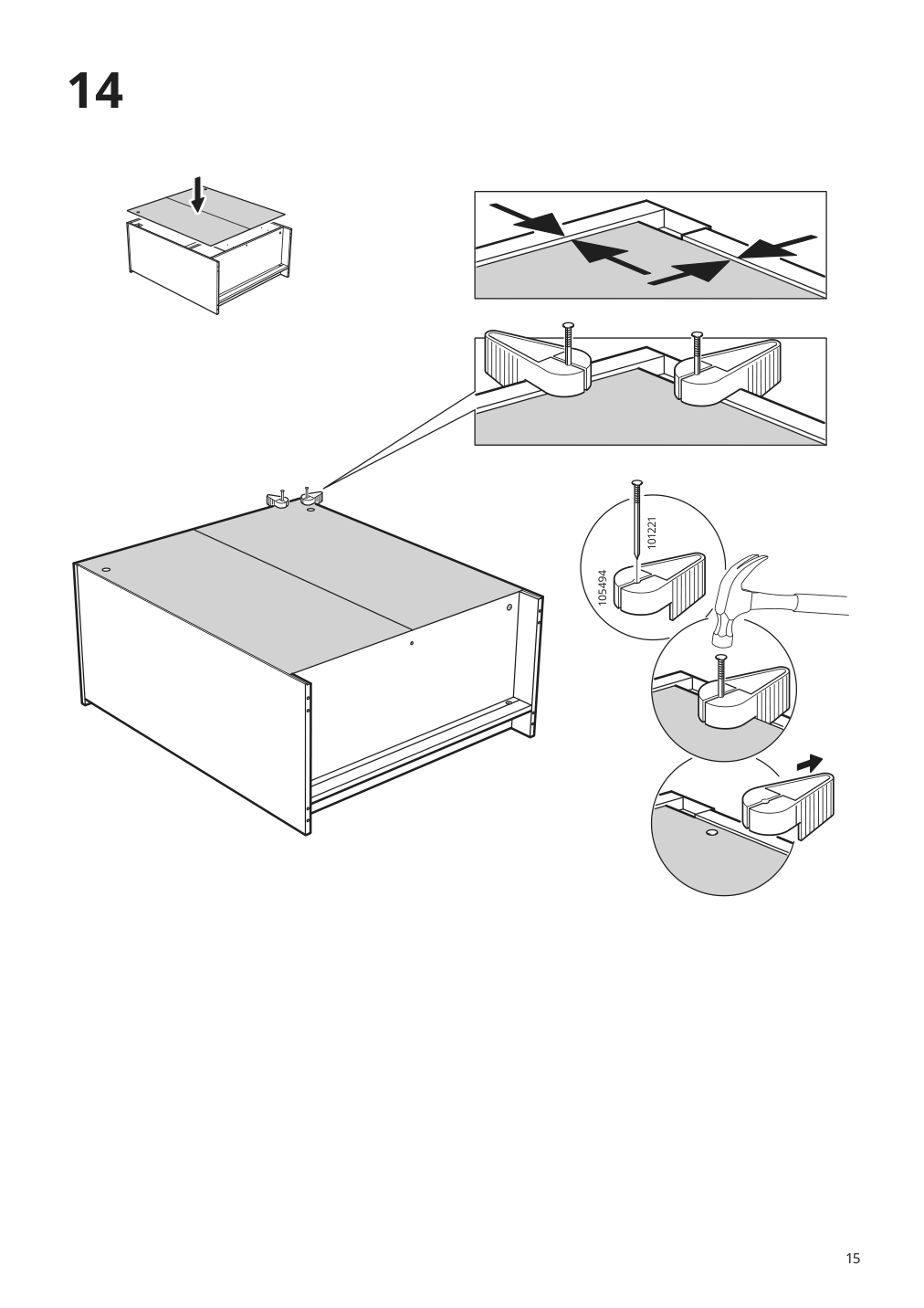 Assembly instructions for IKEA Brimnes cabinet with doors white | Page 15 - IKEA BRIMNES TV storage combination 591.843.37