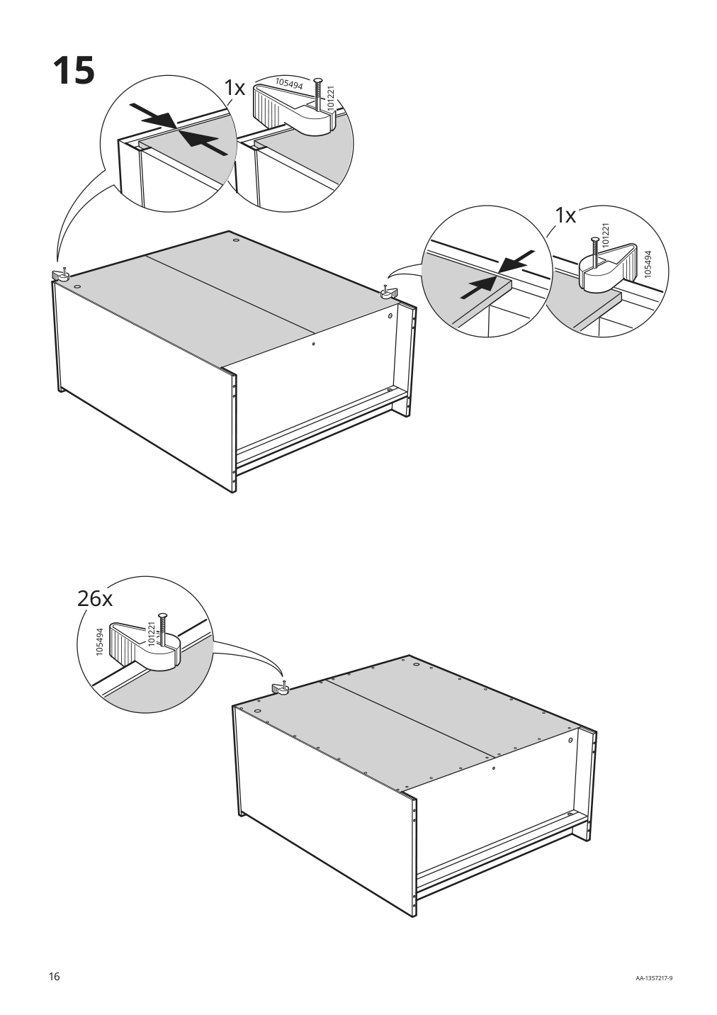 Assembly instructions for IKEA Brimnes cabinet with doors black | Page 16 - IKEA BRIMNES TV storage combination 192.782.10