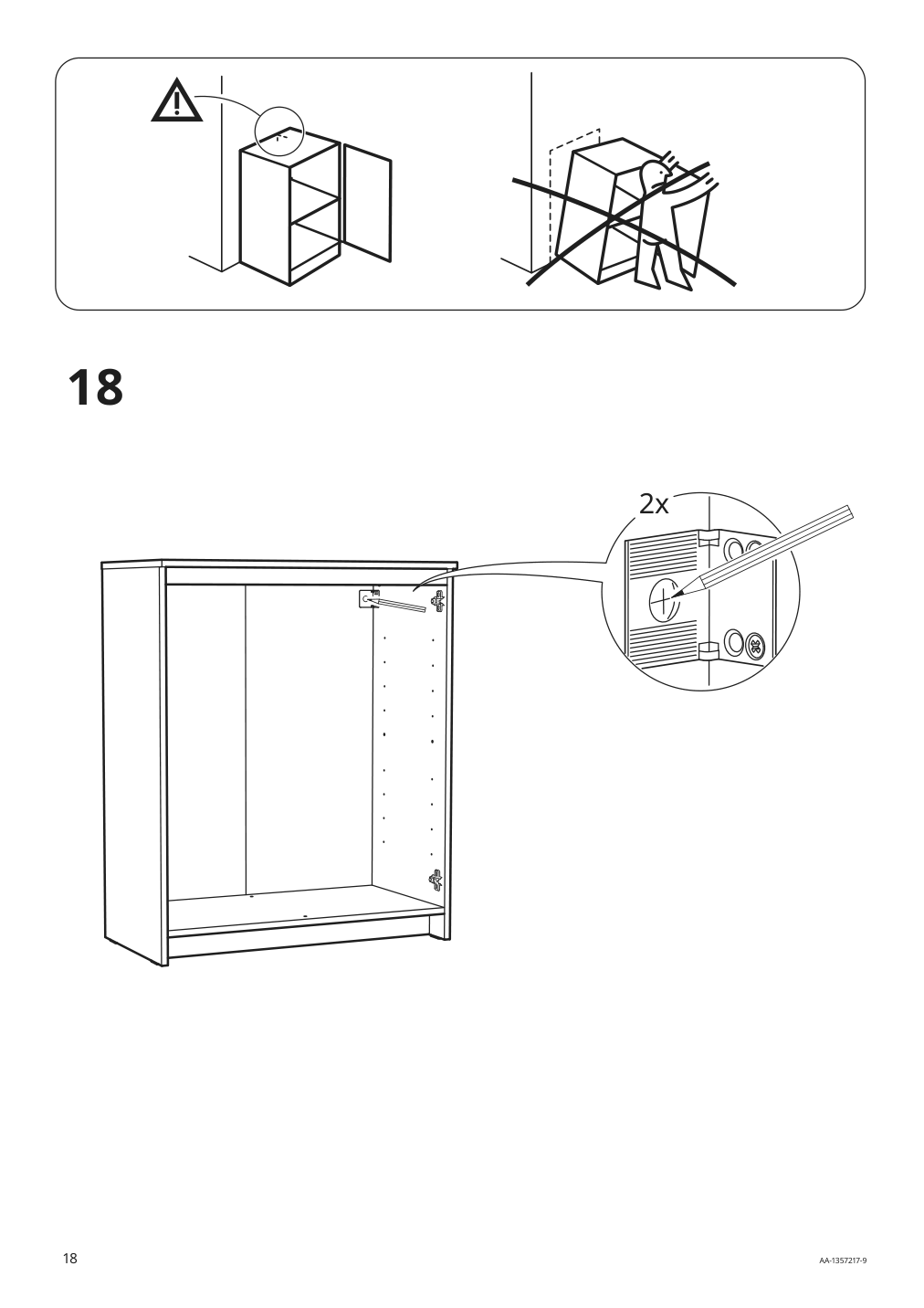 Assembly instructions for IKEA Brimnes cabinet with doors white | Page 18 - IKEA BRIMNES / BURHULT TV storage combination 593.986.73