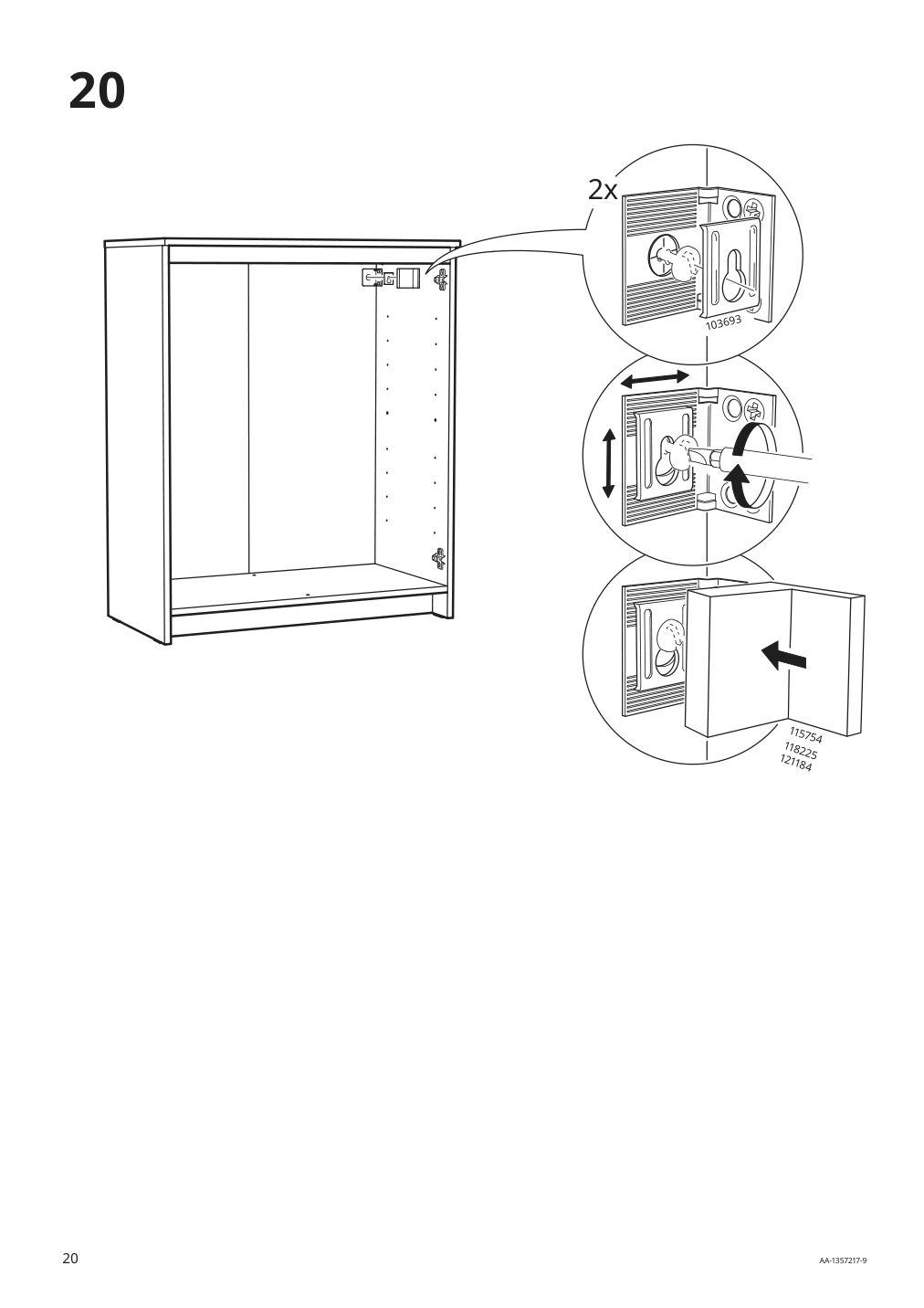 Assembly instructions for IKEA Brimnes cabinet with doors white | Page 20 - IKEA BRIMNES / BURHULT TV storage combination 593.986.73