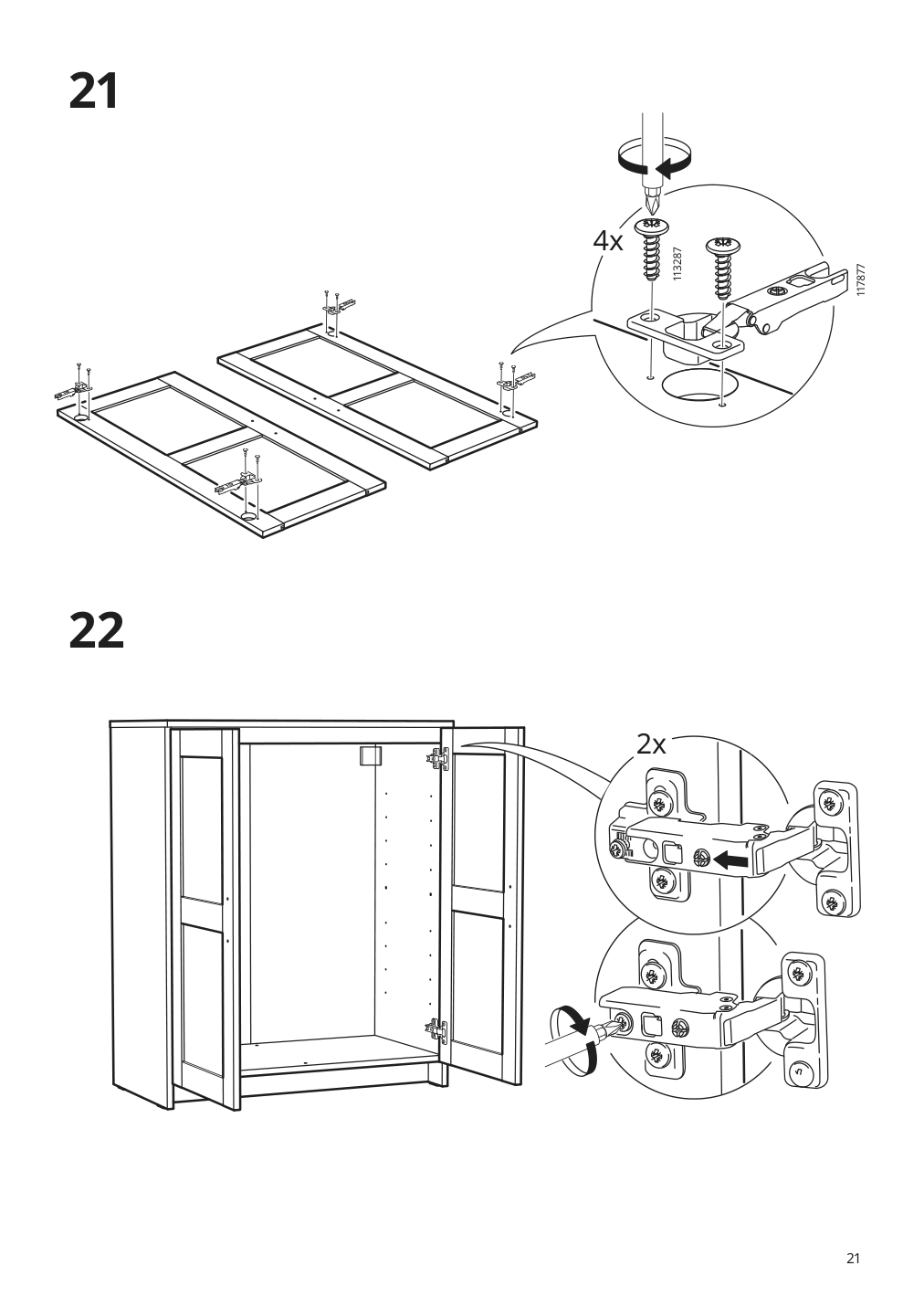 Assembly instructions for IKEA Brimnes cabinet with doors white | Page 21 - IKEA BRIMNES / BURHULT TV storage combination 793.986.72