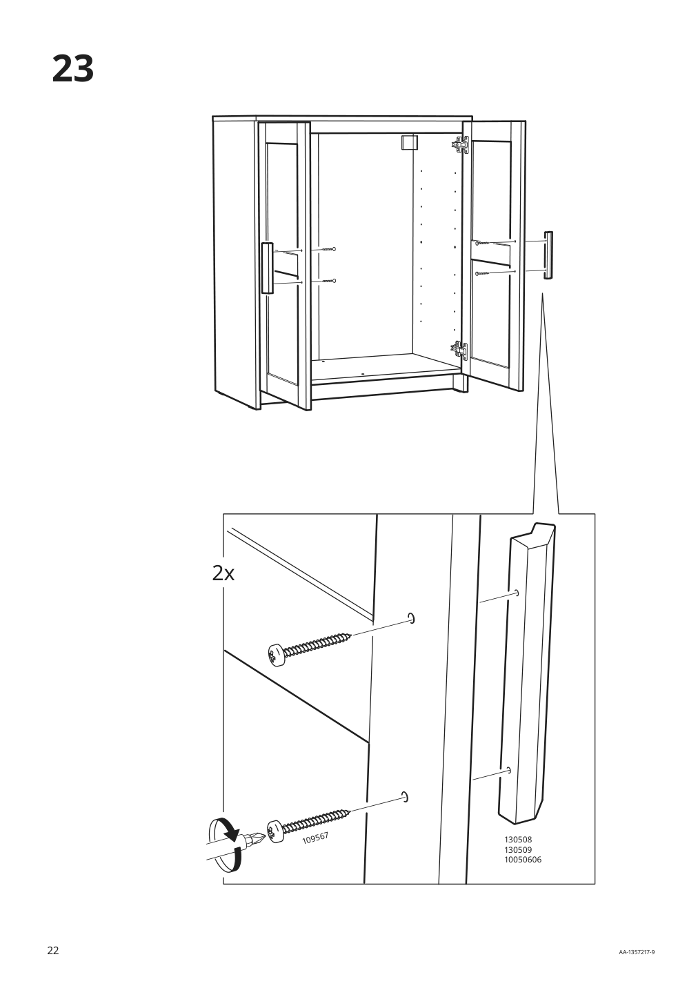 Assembly instructions for IKEA Brimnes cabinet with doors white | Page 22 - IKEA BRIMNES cabinet with doors 403.006.62