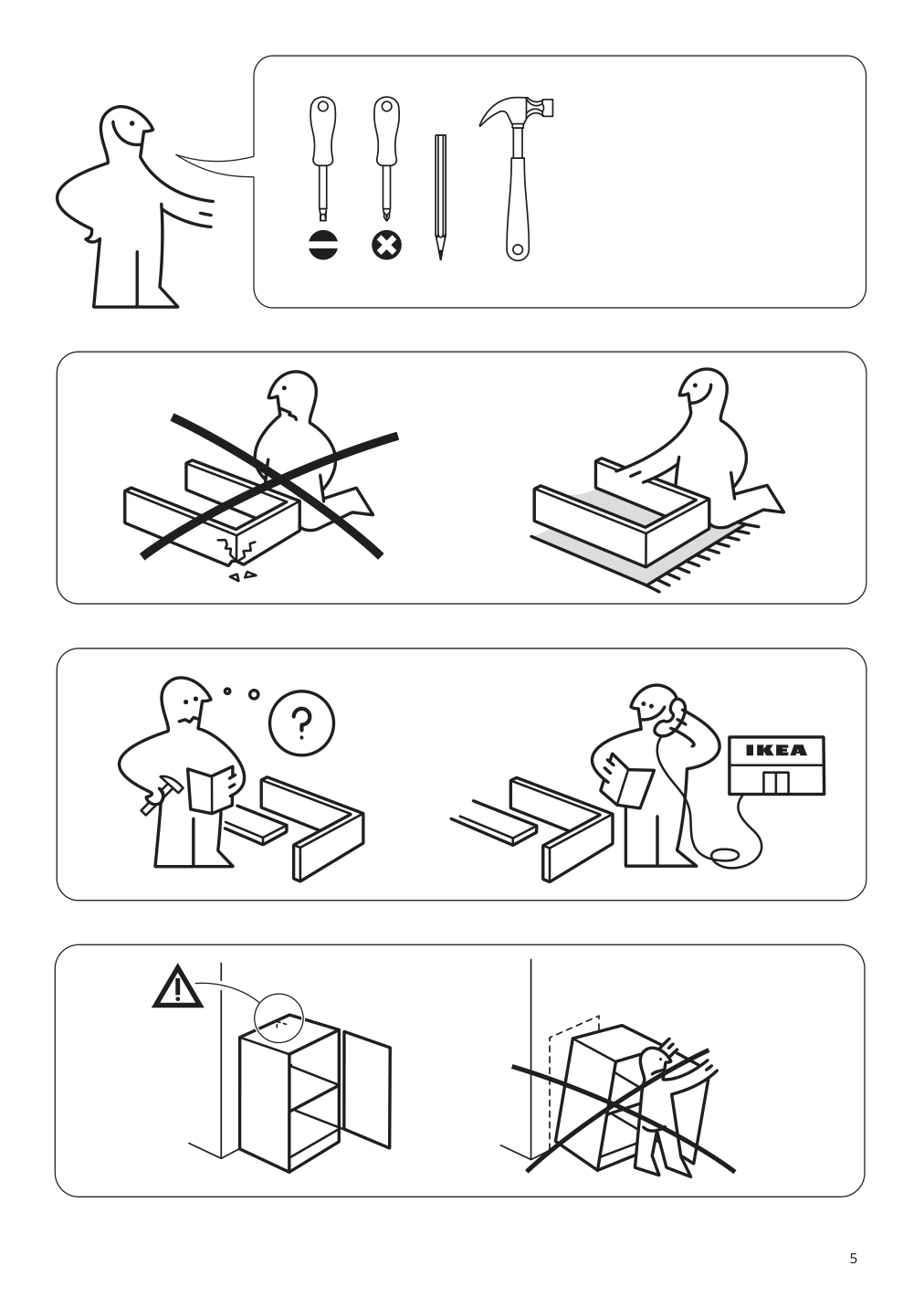 Assembly instructions for IKEA Brimnes cabinet with doors white | Page 5 - IKEA BRIMNES TV storage combination 895.727.36