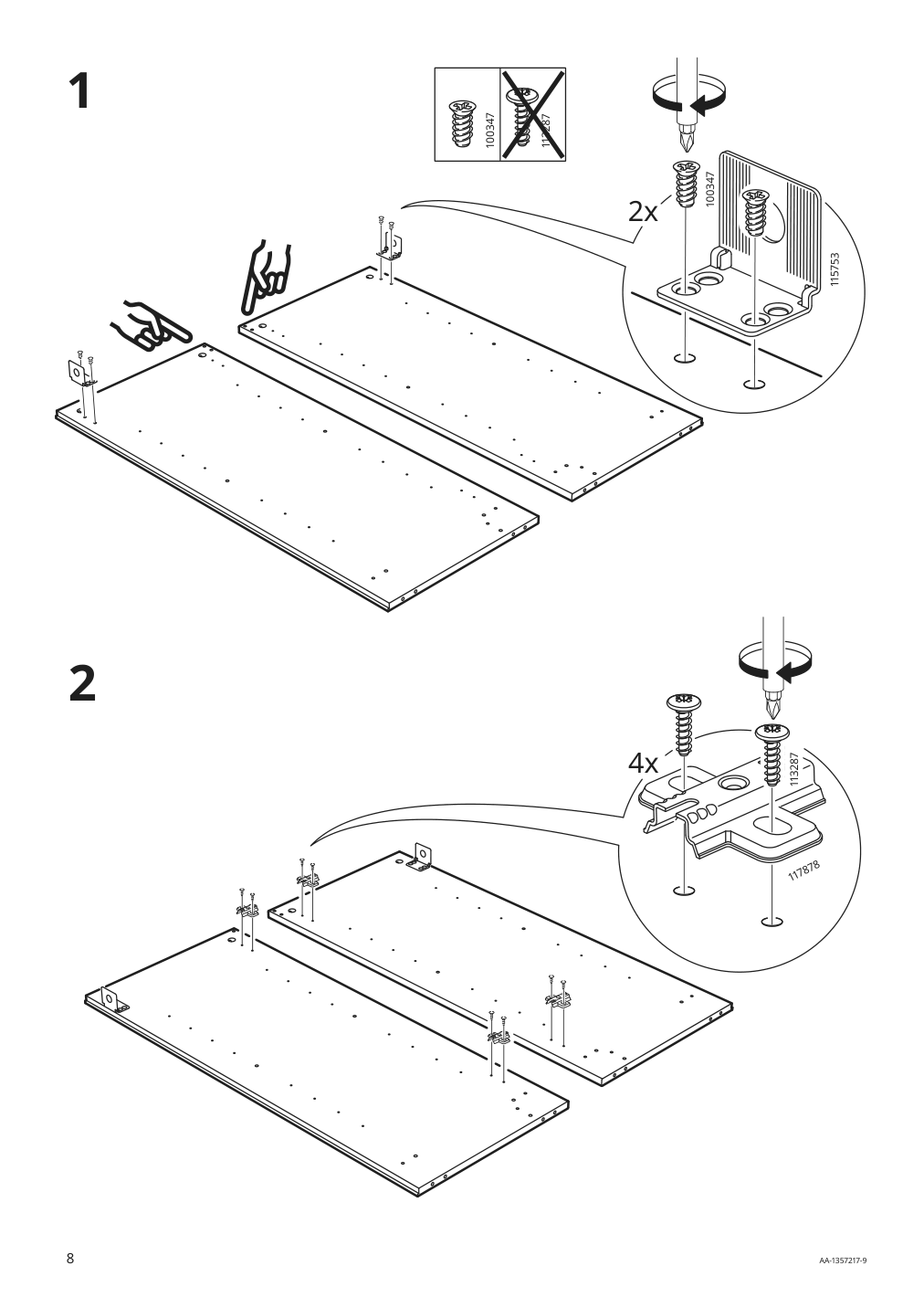 Assembly instructions for IKEA Brimnes cabinet with doors white | Page 8 - IKEA BRIMNES TV storage combination 591.843.37