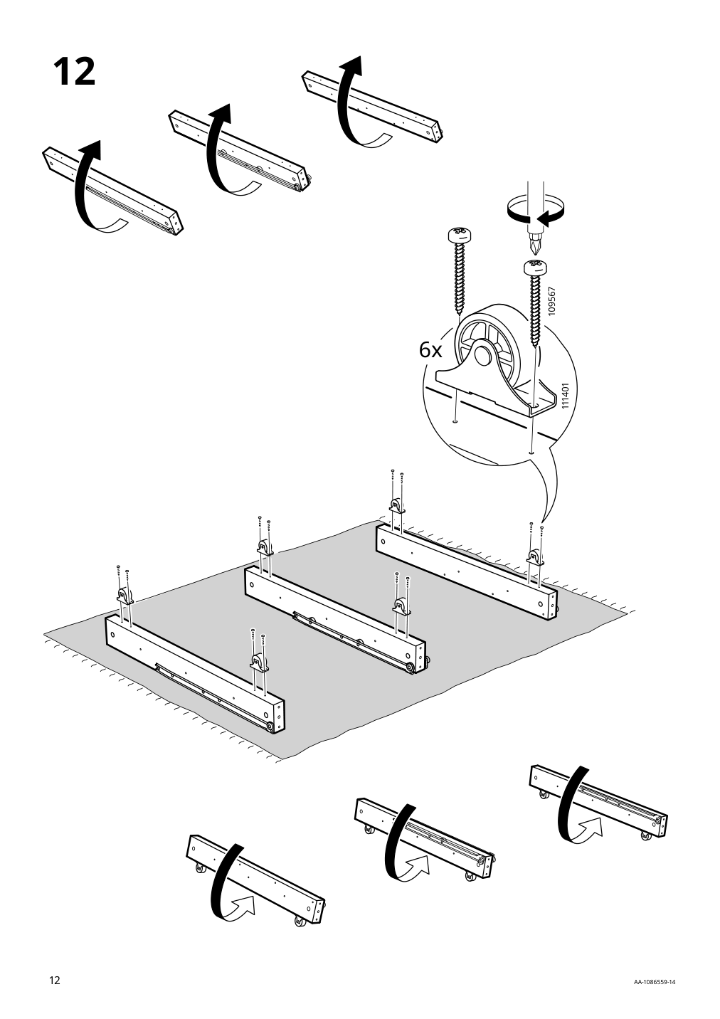 Assembly instructions for IKEA Brimnes daybed frame with 2 drawers gray | Page 12 - IKEA BRIMNES daybed with 2 drawers/2 mattresses 395.006.76