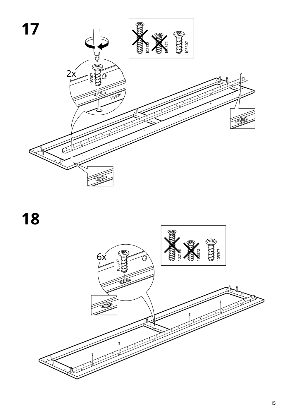 Assembly instructions for IKEA Brimnes daybed frame with 2 drawers gray | Page 15 - IKEA BRIMNES daybed with 2 drawers/2 mattresses 395.006.76