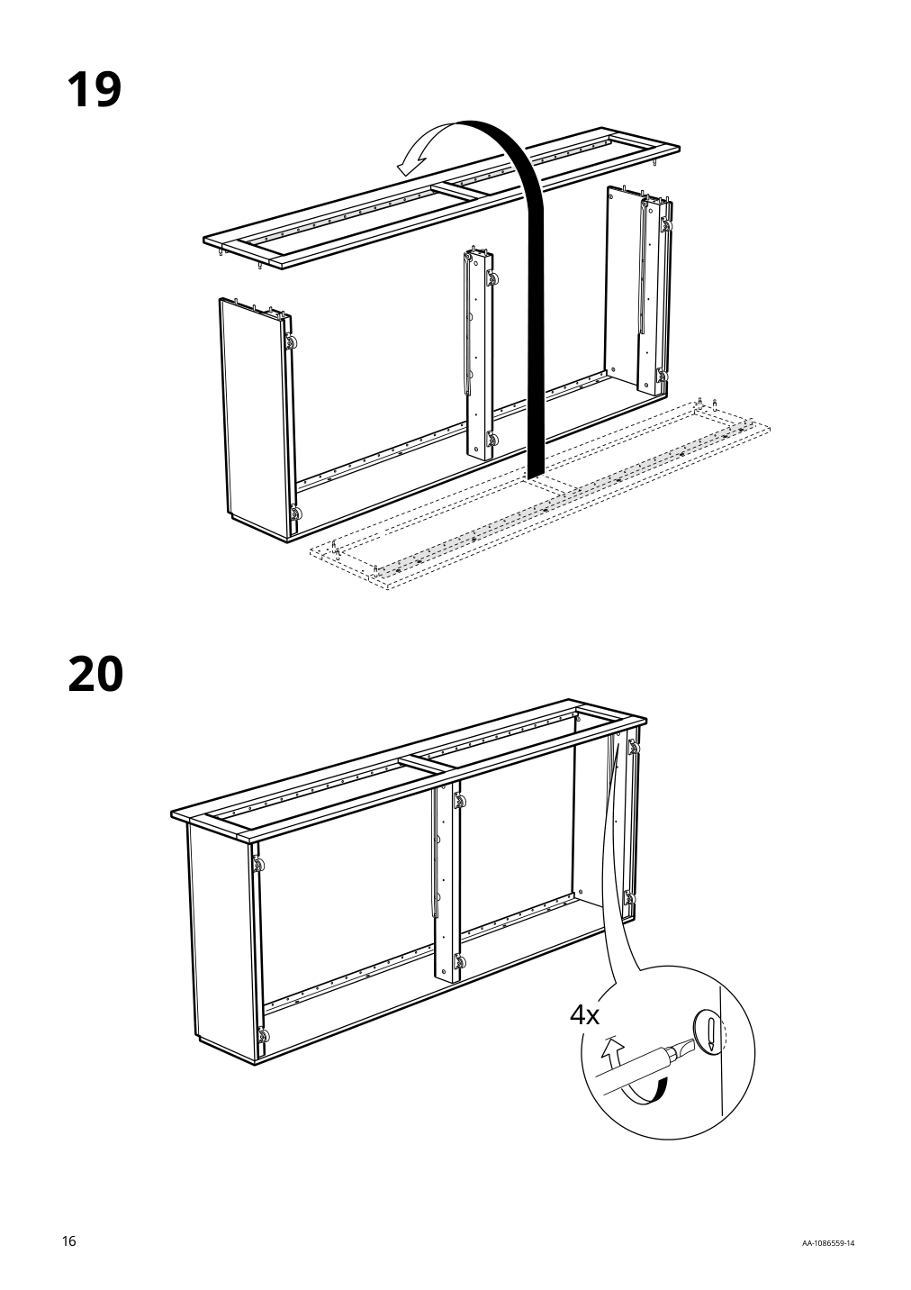 Assembly instructions for IKEA Brimnes daybed frame with 2 drawers gray | Page 16 - IKEA BRIMNES daybed with 2 drawers/2 mattresses 395.006.76