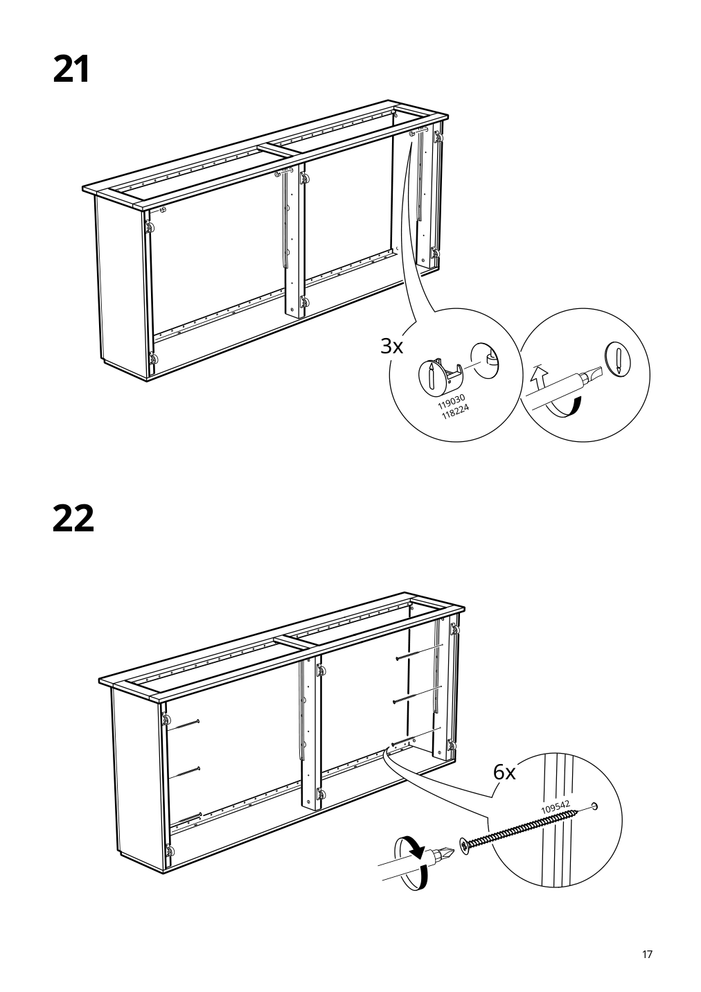 Assembly instructions for IKEA Brimnes daybed frame with 2 drawers gray | Page 17 - IKEA BRIMNES daybed with 2 drawers/2 mattresses 395.006.76