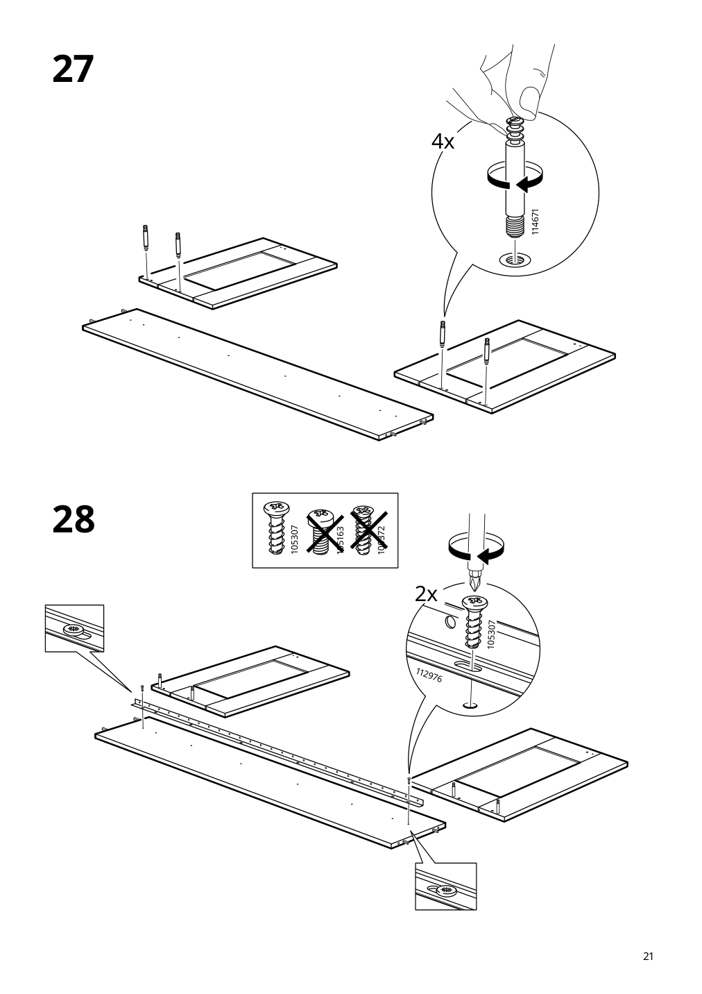 Assembly instructions for IKEA Brimnes daybed frame with 2 drawers gray | Page 21 - IKEA BRIMNES daybed with 2 drawers/2 mattresses 395.006.76