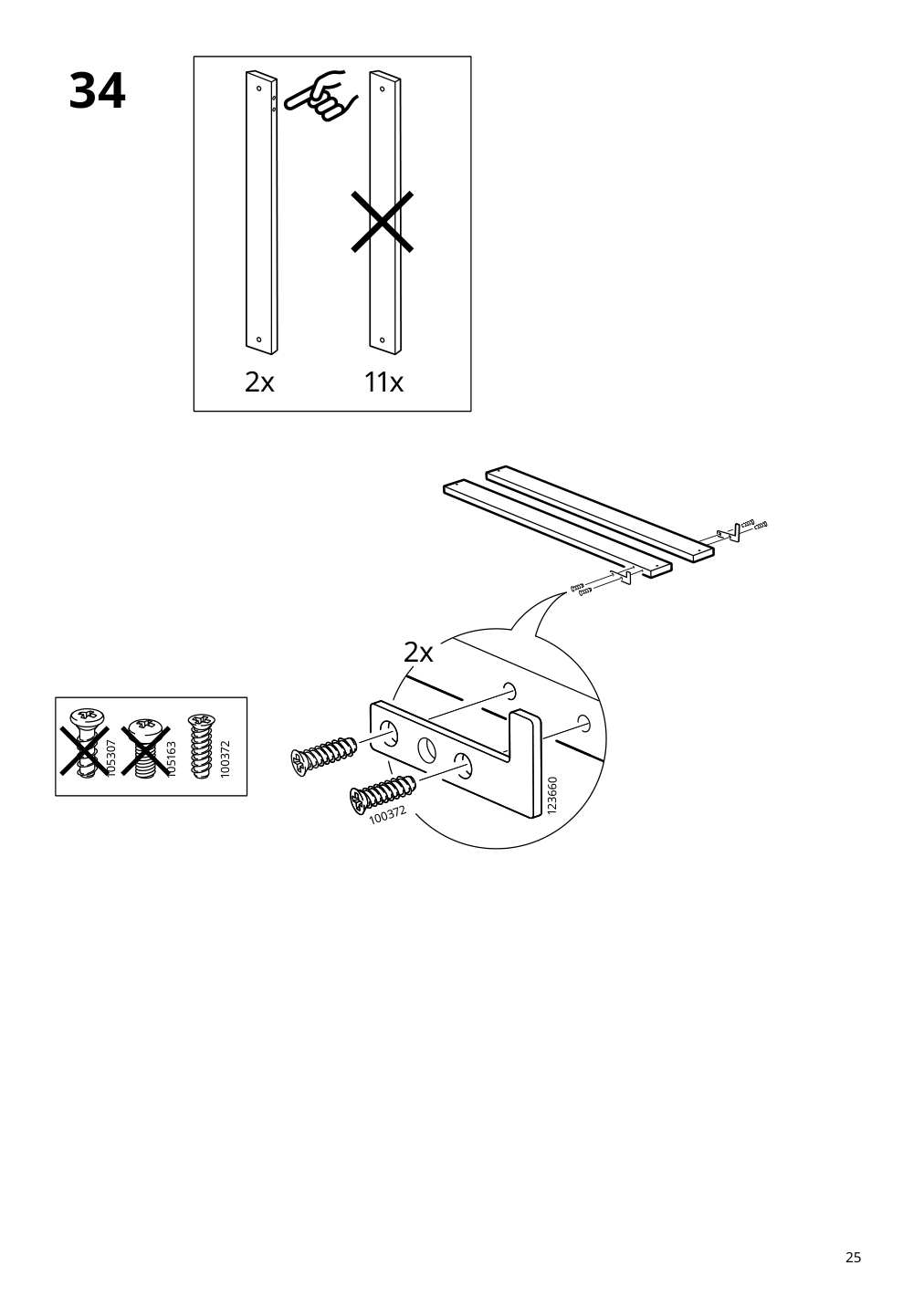 Assembly instructions for IKEA Brimnes daybed frame with 2 drawers gray | Page 25 - IKEA BRIMNES daybed with 2 drawers/2 mattresses 395.006.76