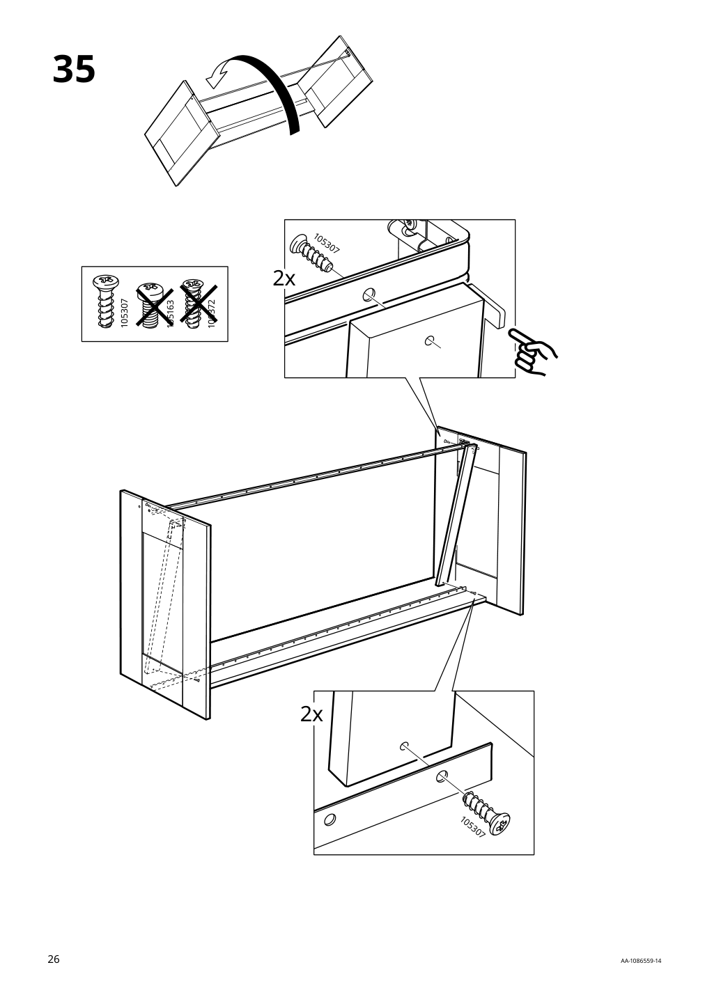 Assembly instructions for IKEA Brimnes daybed frame with 2 drawers gray | Page 26 - IKEA BRIMNES daybed with 2 drawers/2 mattresses 395.006.76