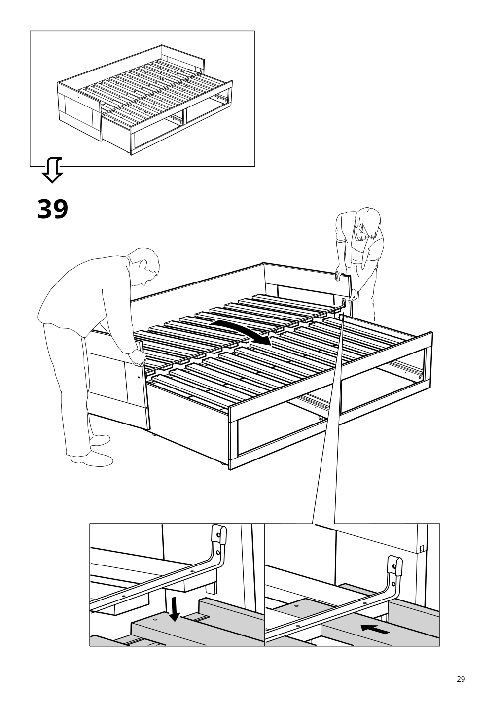 Assembly instructions for IKEA Brimnes daybed frame with 2 drawers gray | Page 29 - IKEA BRIMNES daybed with 2 drawers/2 mattresses 395.006.76