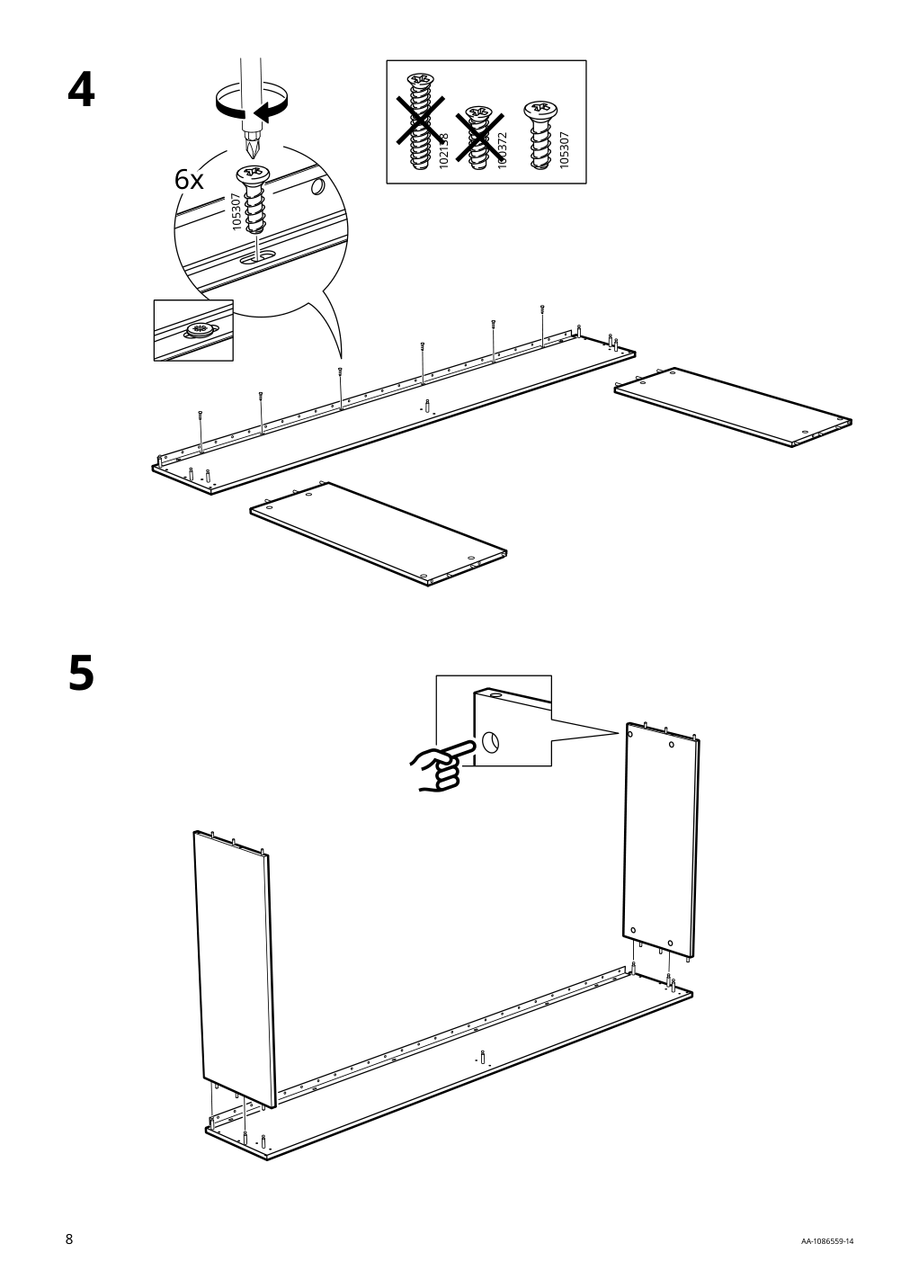 Assembly instructions for IKEA Brimnes daybed frame with 2 drawers gray | Page 8 - IKEA BRIMNES daybed with 2 drawers/2 mattresses 395.006.76