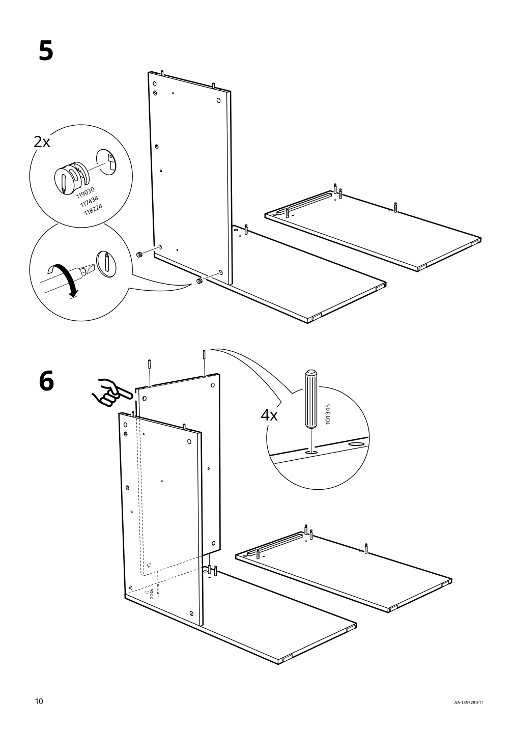 Assembly instructions for IKEA Brimnes dressing table gray | Page 10 - IKEA BRIMNES dressing table 104.702.60