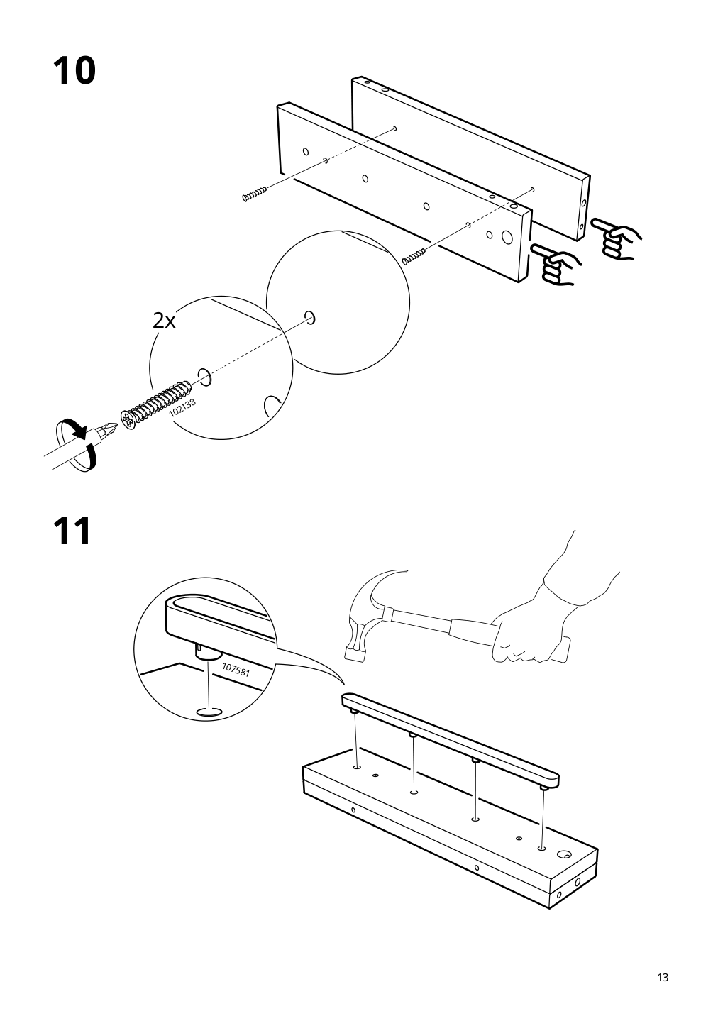 Assembly instructions for IKEA Brimnes dressing table gray | Page 13 - IKEA BRIMNES dressing table 104.702.60