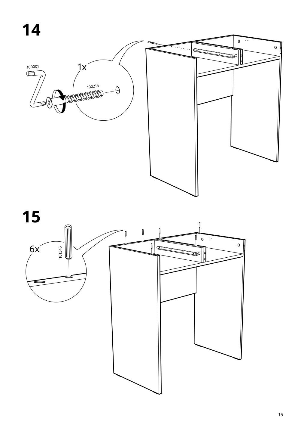 Assembly instructions for IKEA Brimnes dressing table white | Page 15 - IKEA BRIMNES dressing table 702.904.59