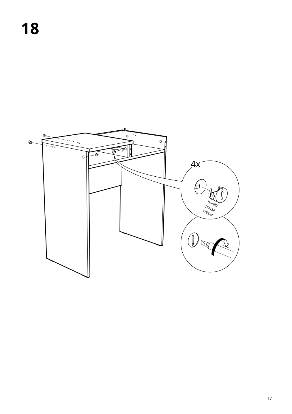 Assembly instructions for IKEA Brimnes dressing table gray | Page 17 - IKEA BRIMNES dressing table 104.702.60