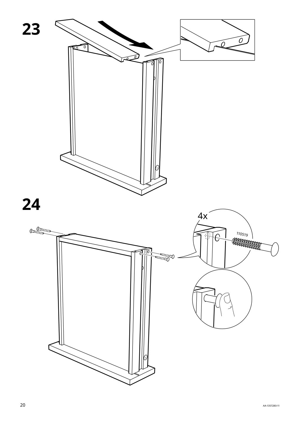 Assembly instructions for IKEA Brimnes dressing table gray | Page 20 - IKEA BRIMNES dressing table 104.702.60