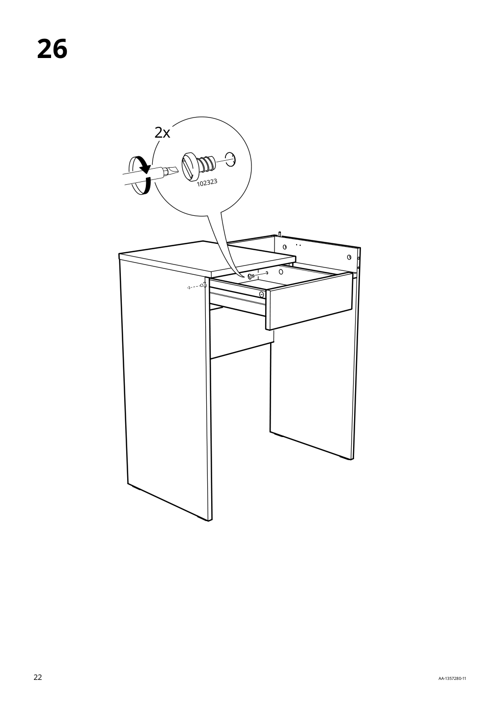 Assembly instructions for IKEA Brimnes dressing table white | Page 22 - IKEA BRIMNES dressing table 702.904.59