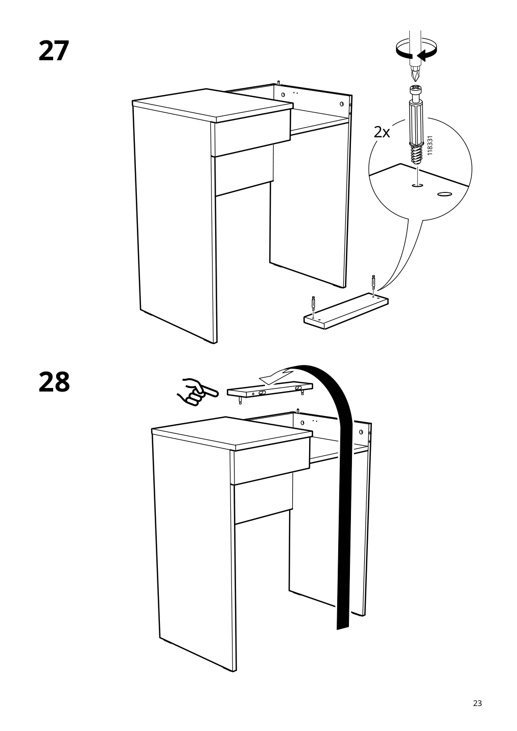 Assembly instructions for IKEA Brimnes dressing table gray | Page 23 - IKEA BRIMNES dressing table 104.702.60