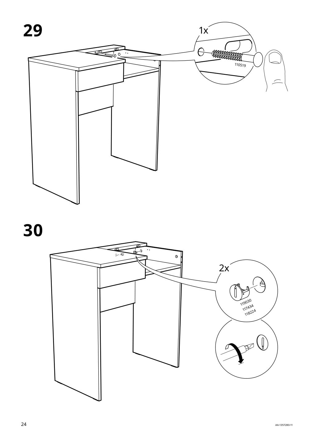 Assembly instructions for IKEA Brimnes dressing table gray | Page 24 - IKEA BRIMNES dressing table 104.702.60