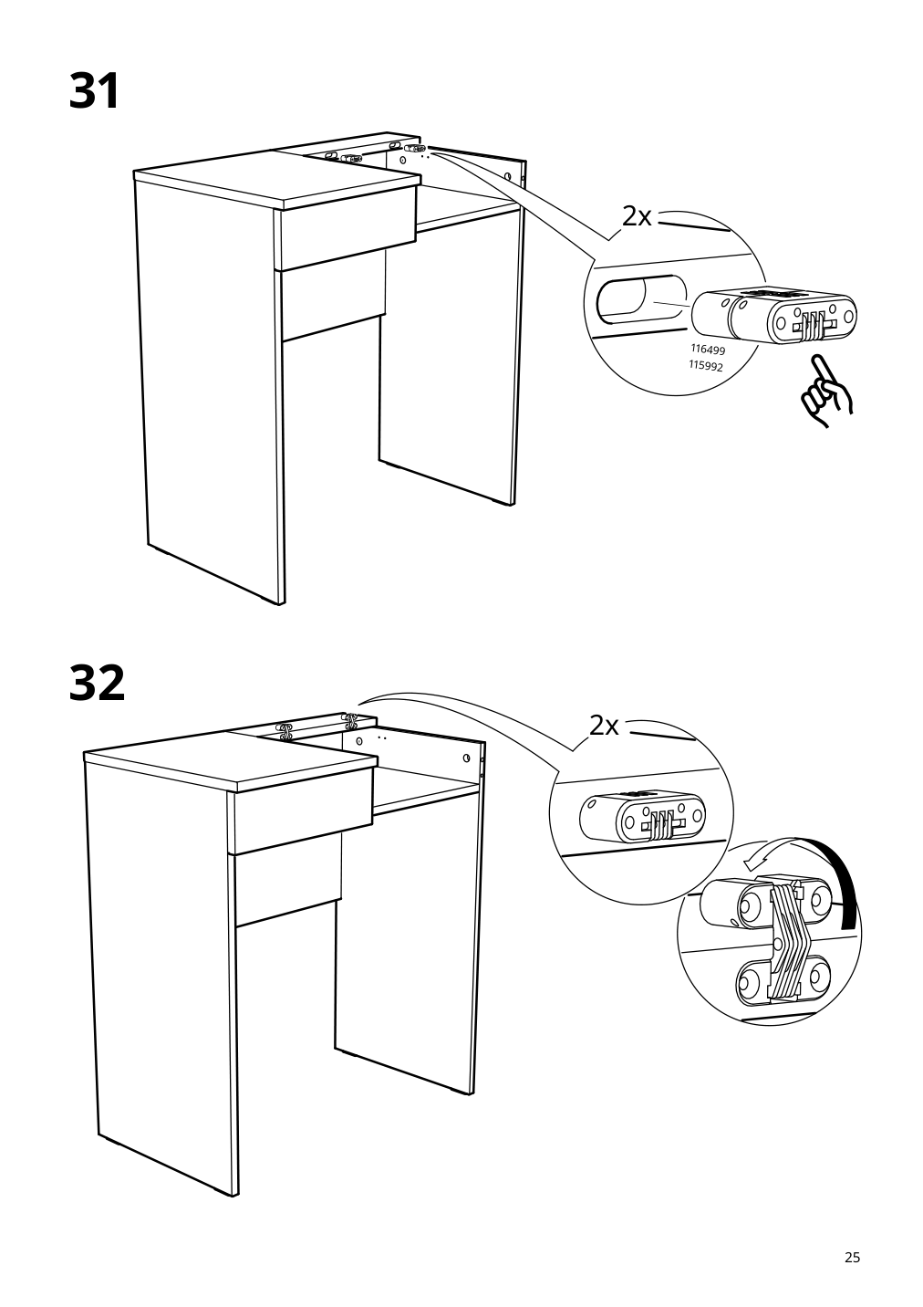 Assembly instructions for IKEA Brimnes dressing table gray | Page 25 - IKEA BRIMNES dressing table 104.702.60