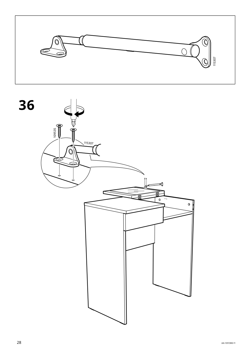 Assembly instructions for IKEA Brimnes dressing table white | Page 28 - IKEA BRIMNES dressing table 702.904.59