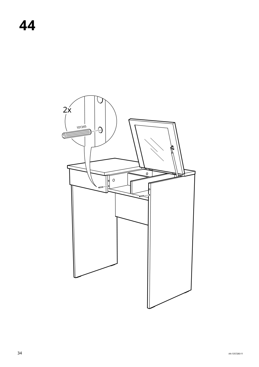 Assembly instructions for IKEA Brimnes dressing table gray | Page 34 - IKEA BRIMNES dressing table 104.702.60