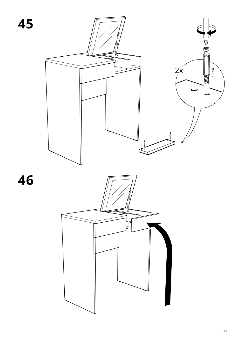 Assembly instructions for IKEA Brimnes dressing table white | Page 35 - IKEA BRIMNES dressing table 702.904.59