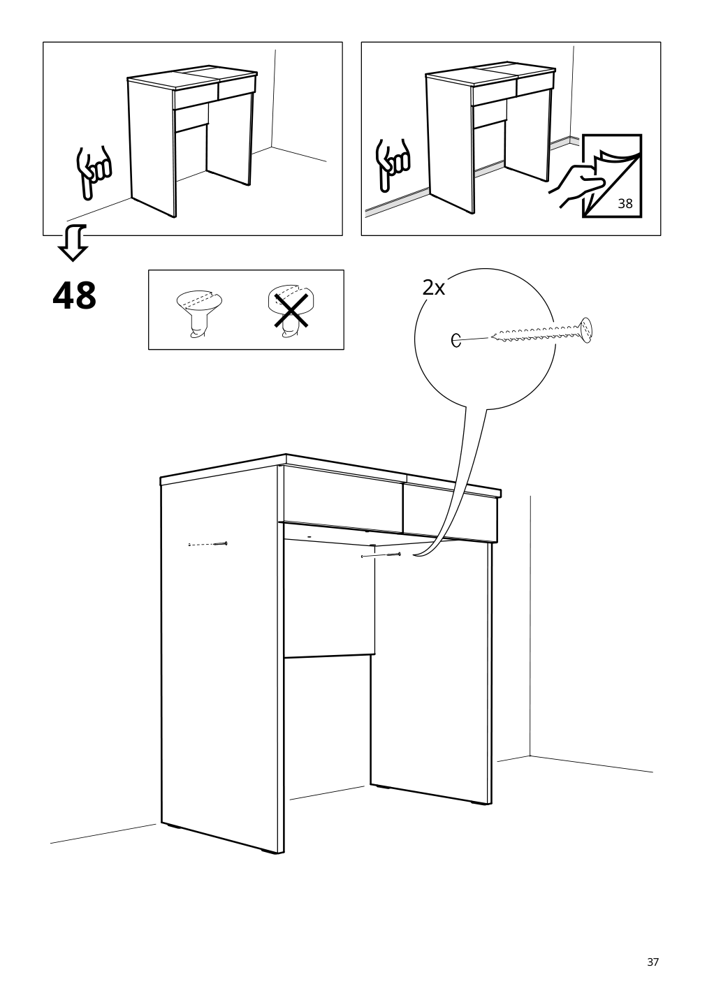 Assembly instructions for IKEA Brimnes dressing table white | Page 37 - IKEA BRIMNES dressing table 702.904.59