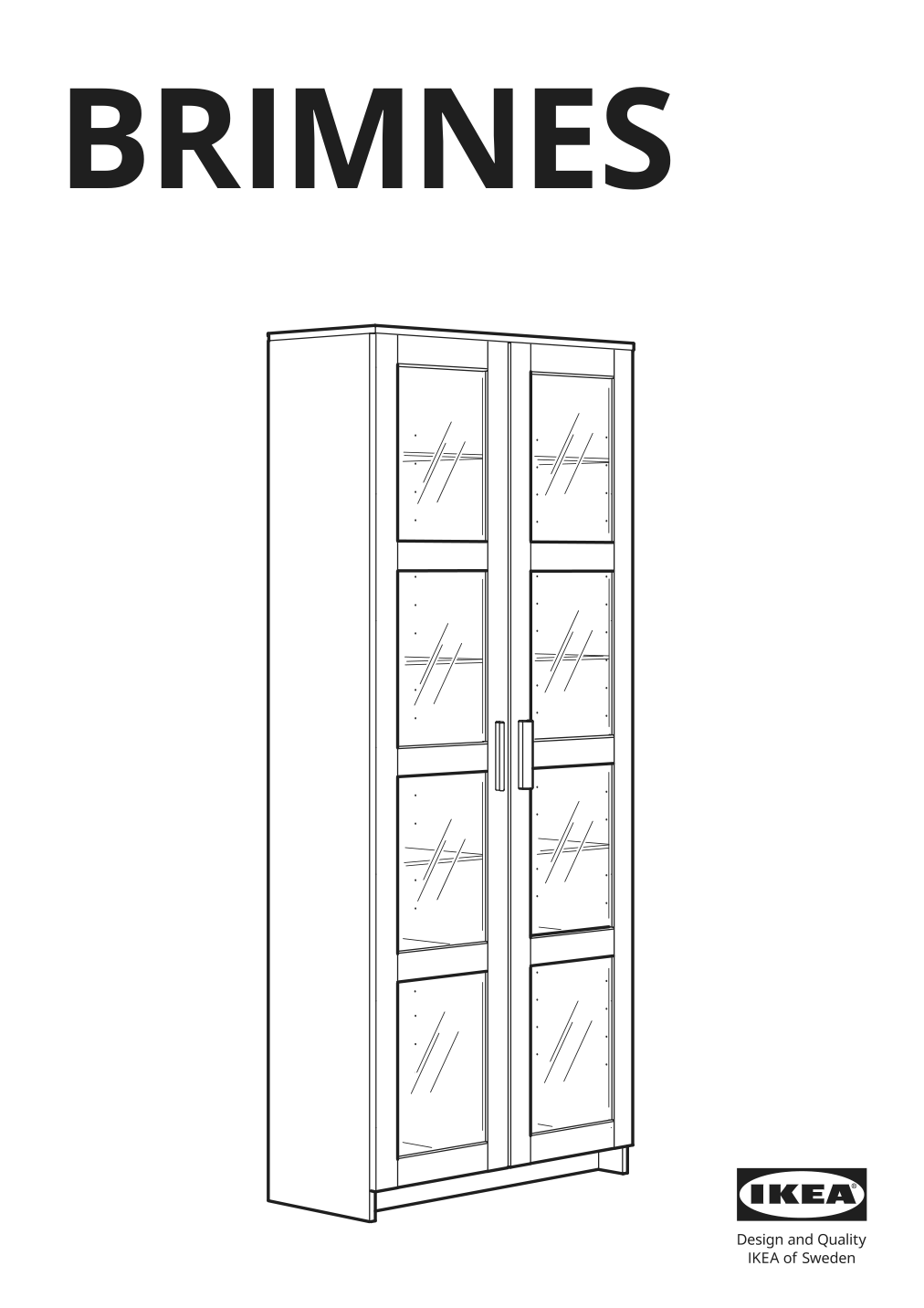 Assembly instructions for IKEA Brimnes glass door cabinet white | Page 1 - IKEA BRIMNES / BURHULT TV storage combination 593.986.73