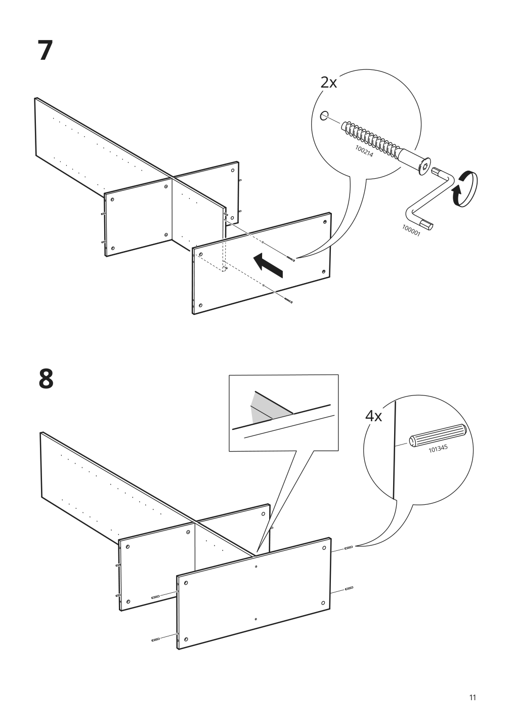 Assembly instructions for IKEA Brimnes glass door cabinet white | Page 11 - IKEA BRIMNES storage combination w/glass doors 492.782.37