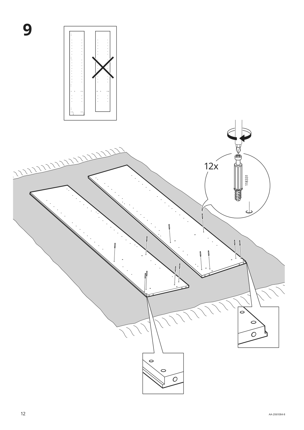 Assembly instructions for IKEA Brimnes glass door cabinet white | Page 12 - IKEA BRIMNES storage combination w/glass doors 492.782.37