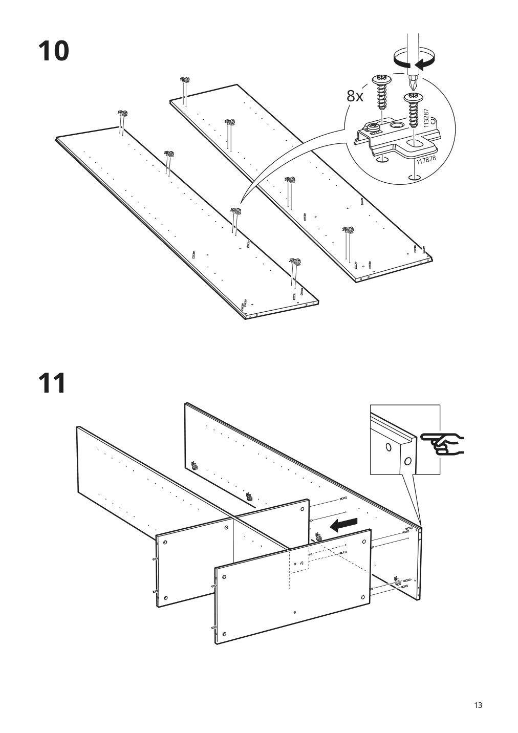 Assembly instructions for IKEA Brimnes glass door cabinet black | Page 13 - IKEA BRIMNES storage combination w/glass doors 192.782.34