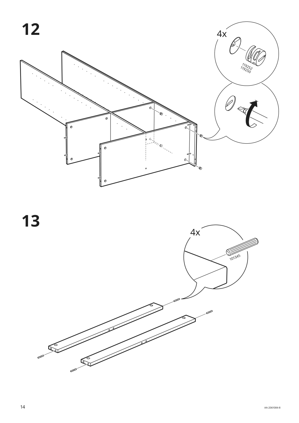 Assembly instructions for IKEA Brimnes glass door cabinet black | Page 14 - IKEA BRIMNES storage combination w/glass doors 192.782.34