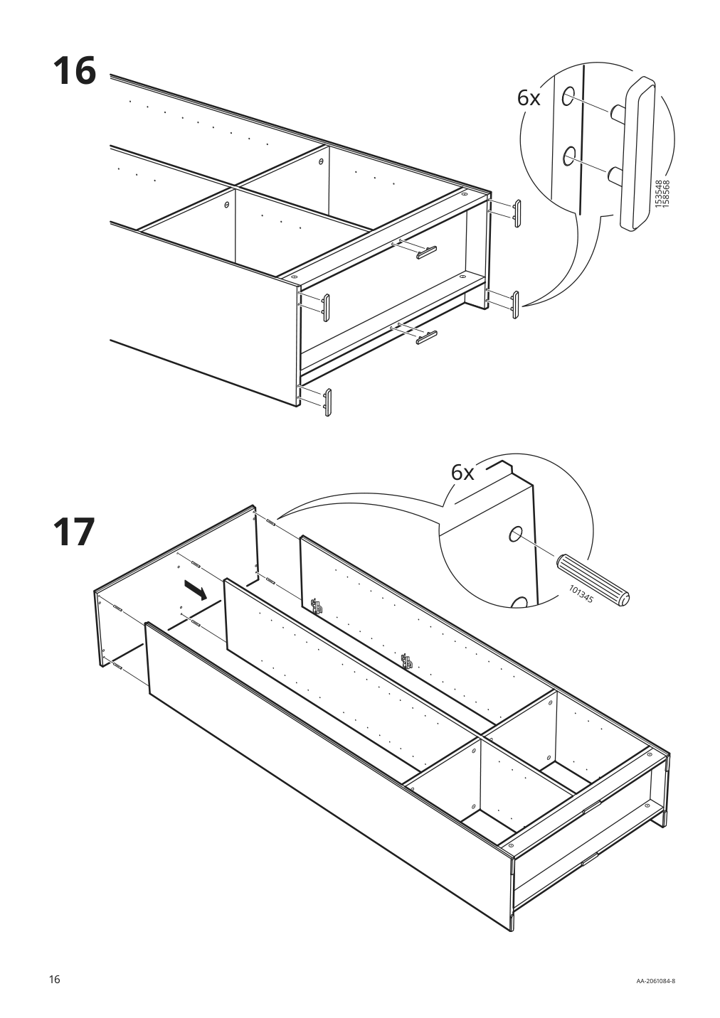 Assembly instructions for IKEA Brimnes glass door cabinet white | Page 16 - IKEA BRIMNES / BURHULT TV storage combination 593.986.73