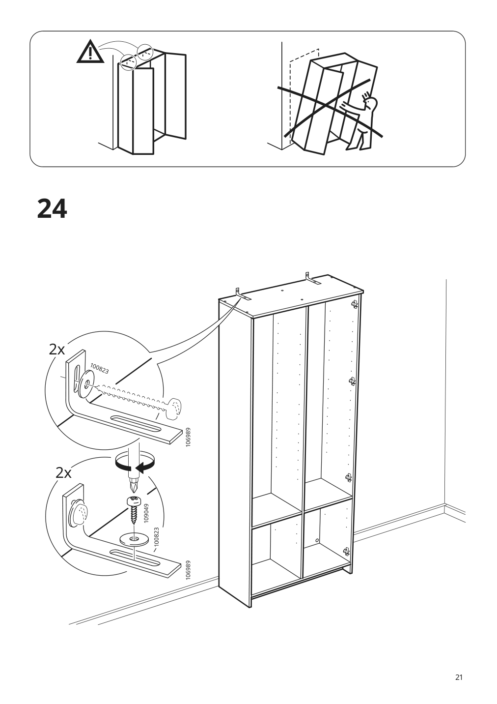 Assembly instructions for IKEA Brimnes glass door cabinet white | Page 21 - IKEA BRIMNES storage combination w/glass doors 492.782.37