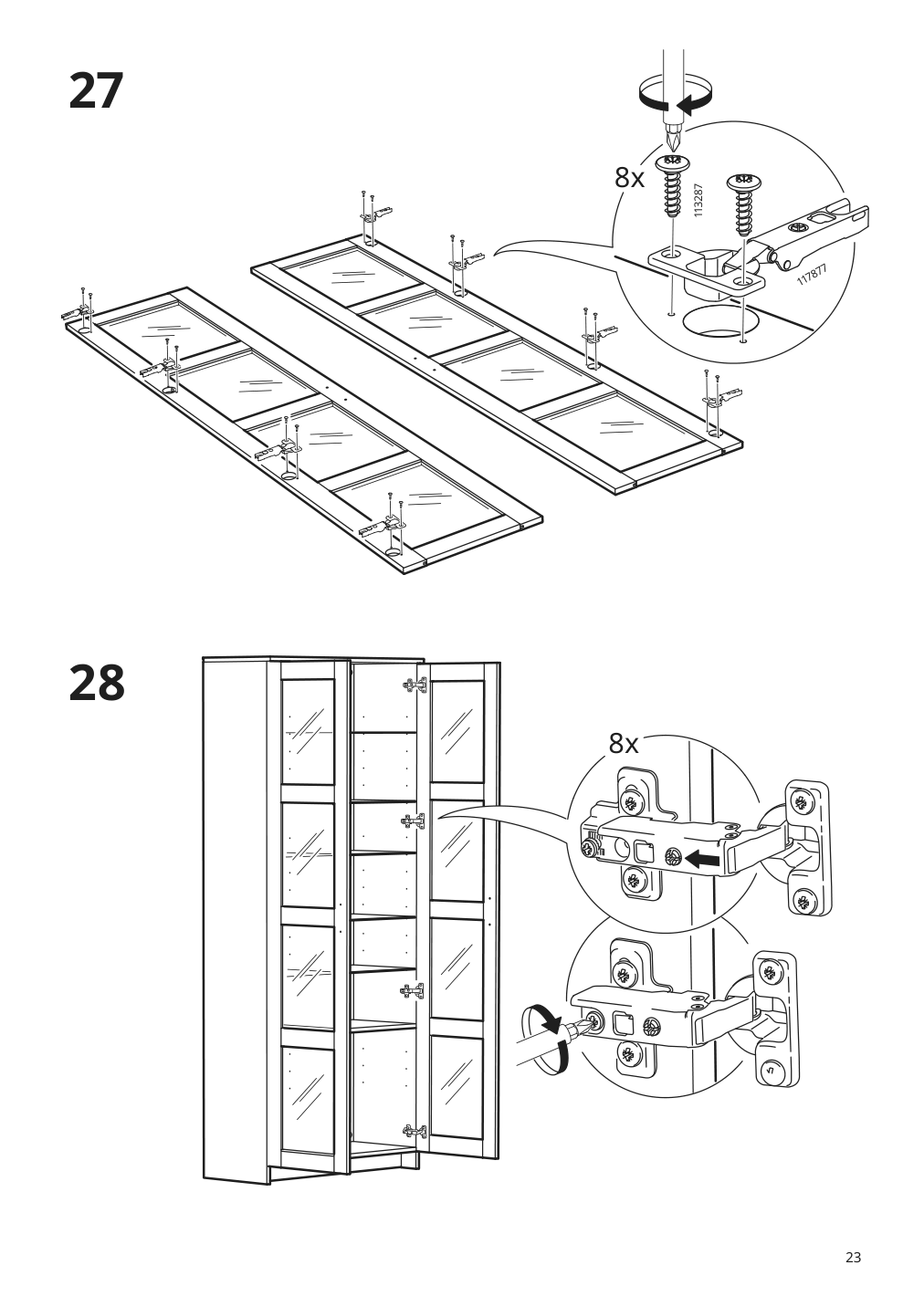 Assembly instructions for IKEA Brimnes glass door cabinet black | Page 23 - IKEA BRIMNES TV storage combination/glass doors 395.727.48