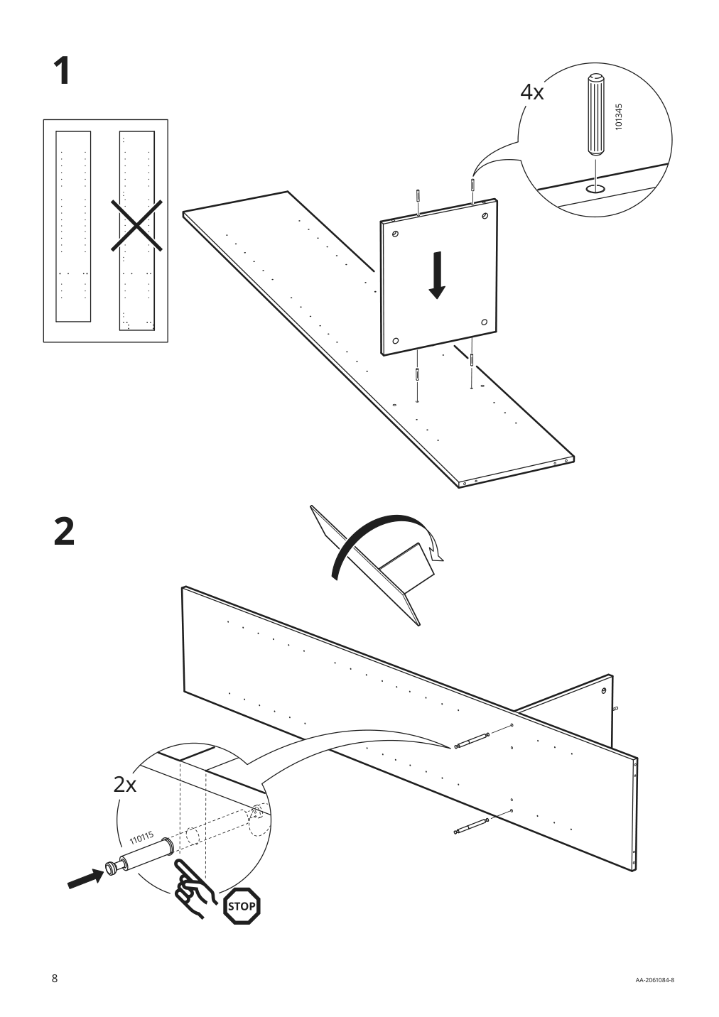 Assembly instructions for IKEA Brimnes glass door cabinet white | Page 8 - IKEA BRIMNES TV storage combination/glass doors 195.727.49