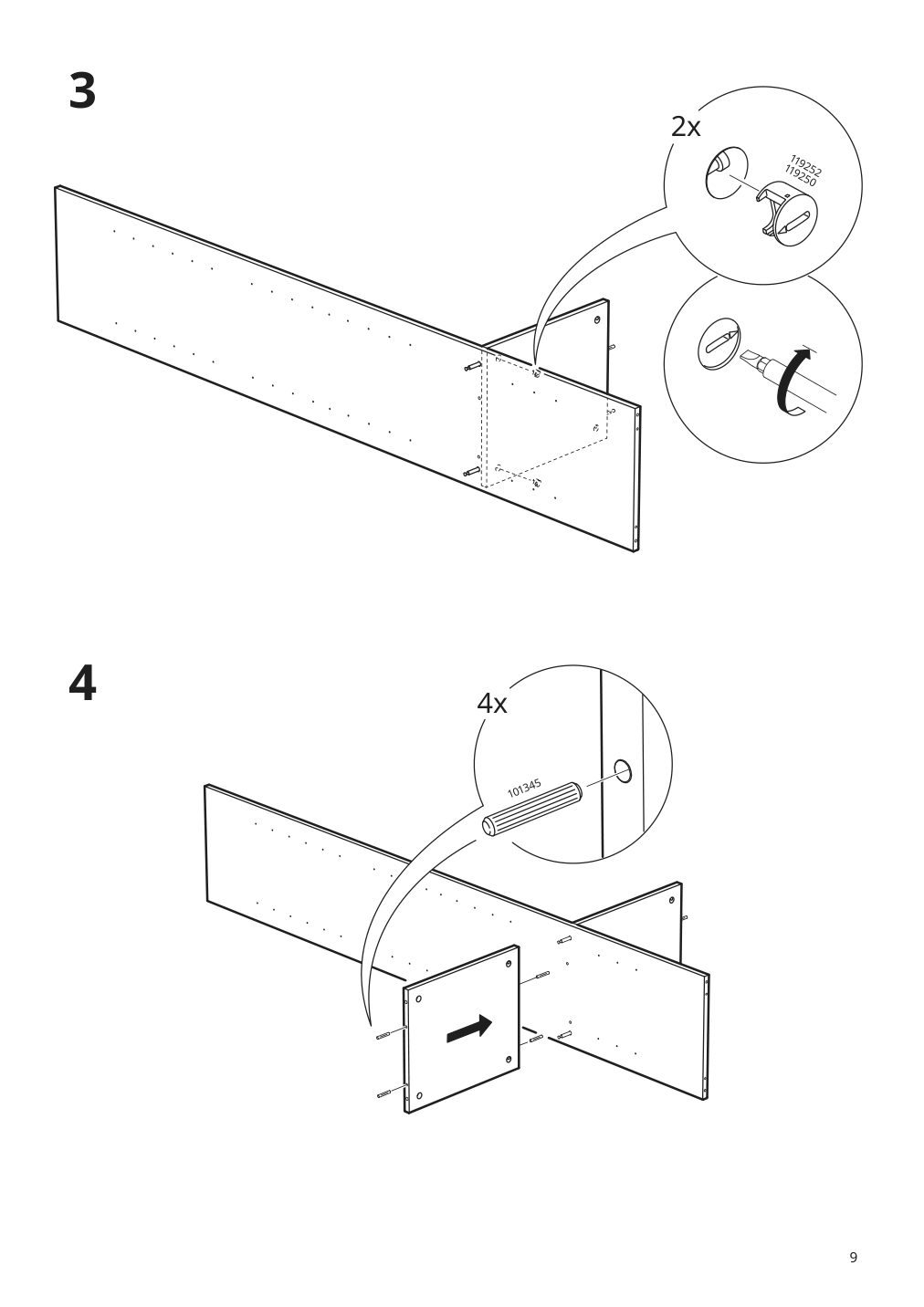 Assembly instructions for IKEA Brimnes glass door cabinet white | Page 9 - IKEA BRIMNES / BURHULT TV storage combination 593.986.73