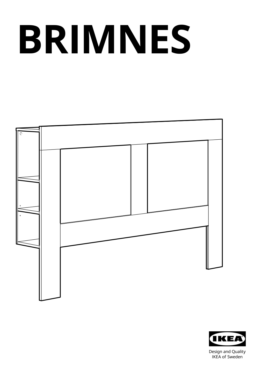 Assembly instructions for IKEA Brimnes headboard with storage compartment gray | Page 1 - IKEA BRIMNES bed frame with storage & headboard 993.248.64